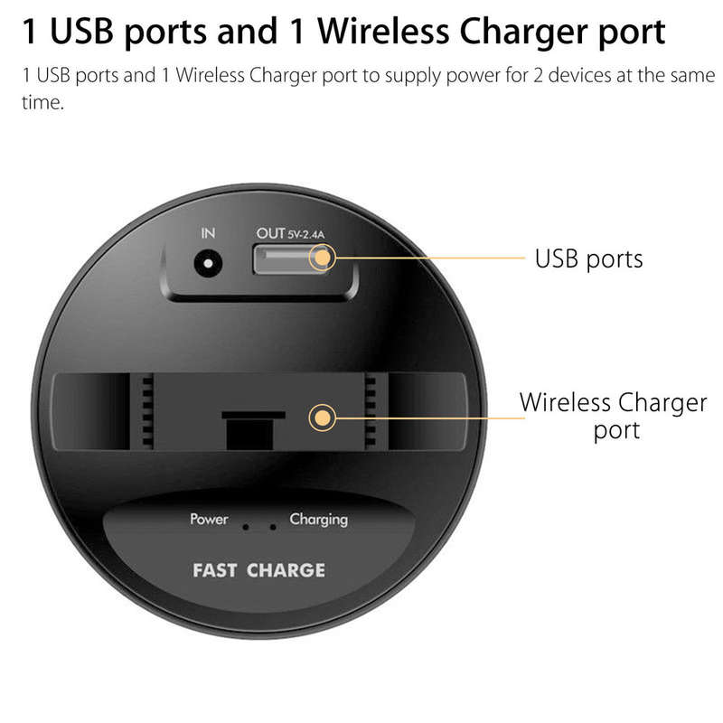 Hands-free Qi 2 in 1 Function Fast Wireless Car Charger