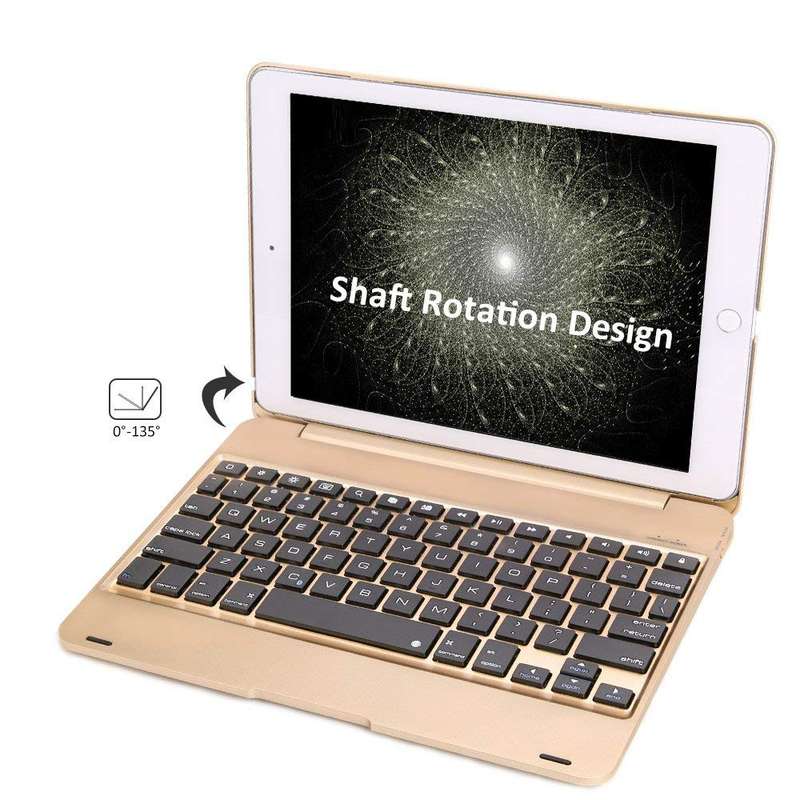 Wireless Bluetooth Keyboard Case for ipad air 2 Pro 9.7-Gold