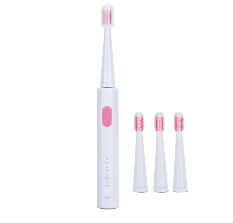 Rechargeable Ultrasonic Sonic Electric Toothbrush-Red