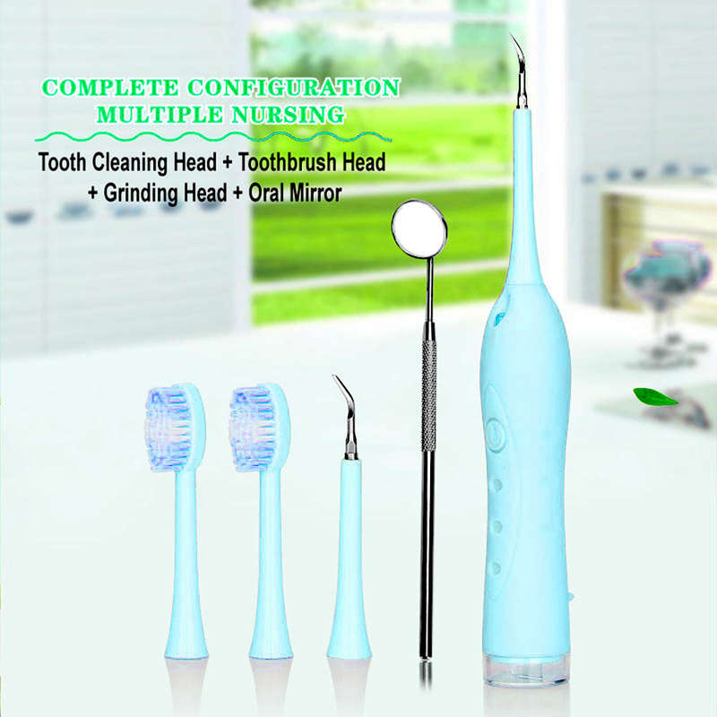 Household Electric Tooth Cleaner Calculus Remover Dental Care Tool-Blue