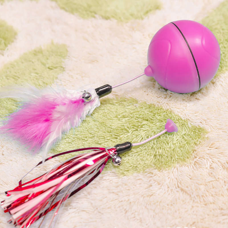 USB Rechargeable Led Light Rolling Ball Toys for Cats-Red
