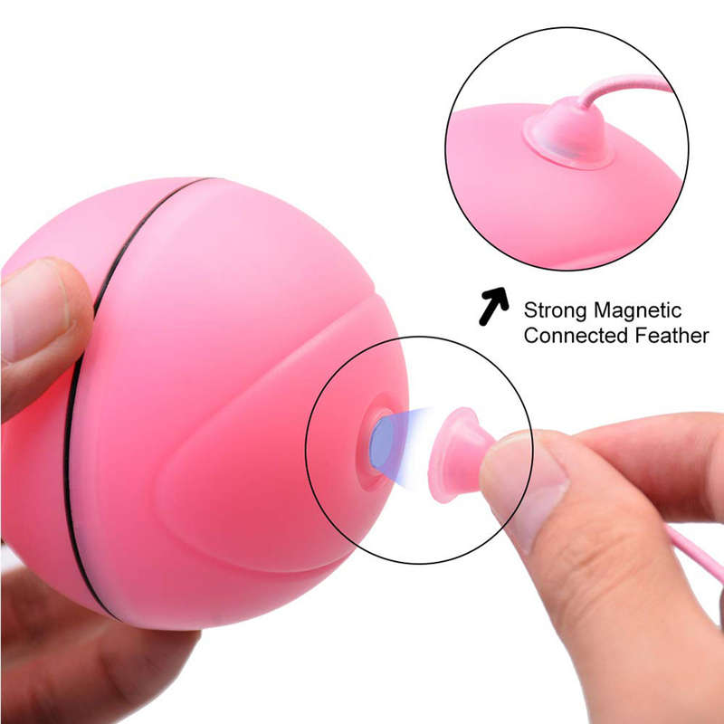 USB Rechargeable Led Light Rolling Ball Toys for Cats-Red