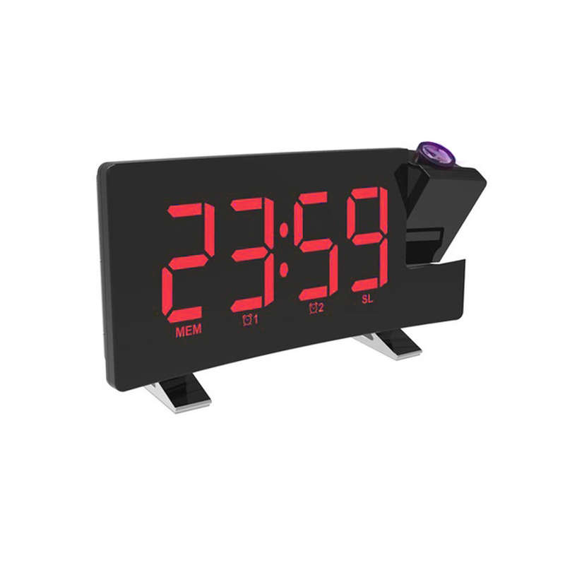 Digital Projector LED Display USB FM Radio Alarm Clock-Red Light