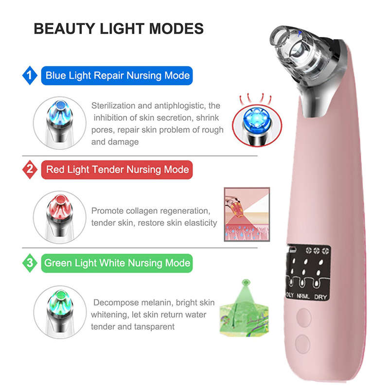 USB Rechargeable Blackhead Remover Vacuum Pore Cleaner-Rose Gold