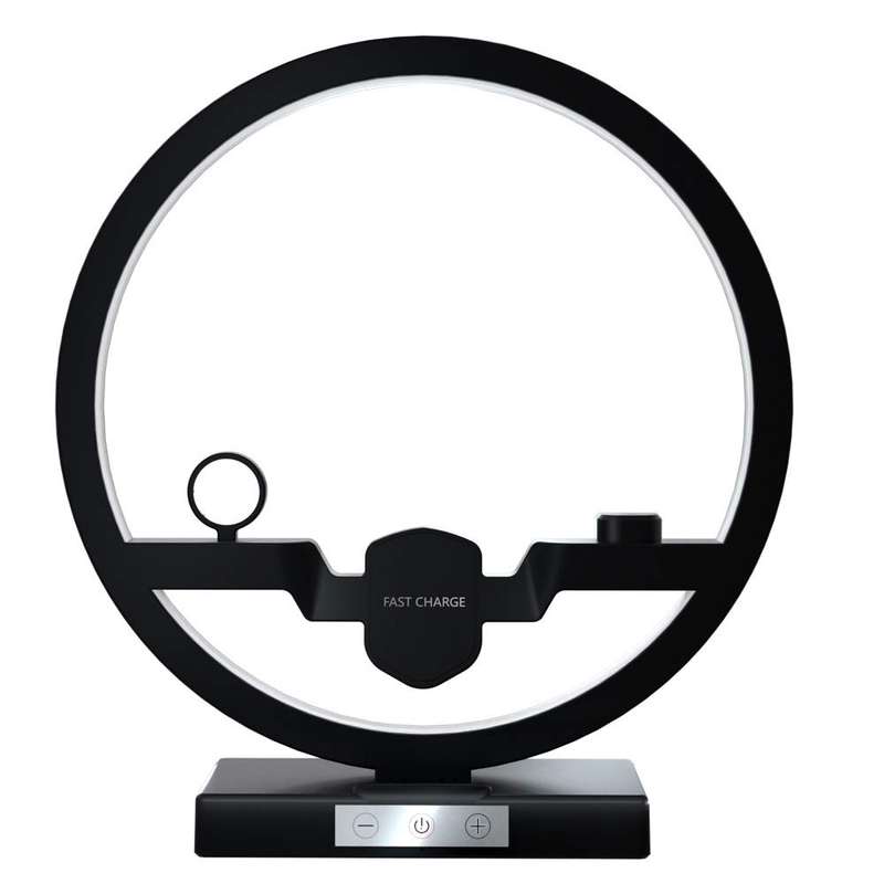 4 in 1 Fast Wireless Charging Dock Station with LED Desk Lamp