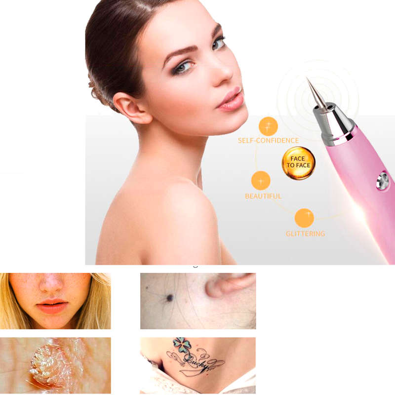 9 Grades USB Portable Freckle Spot Mole Removal Pen with LED Light-Pink