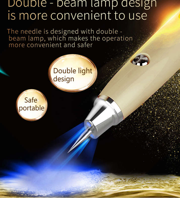 9 Grades USB Portable Freckle Spot Mole Removal Pen with LED Light-Golden