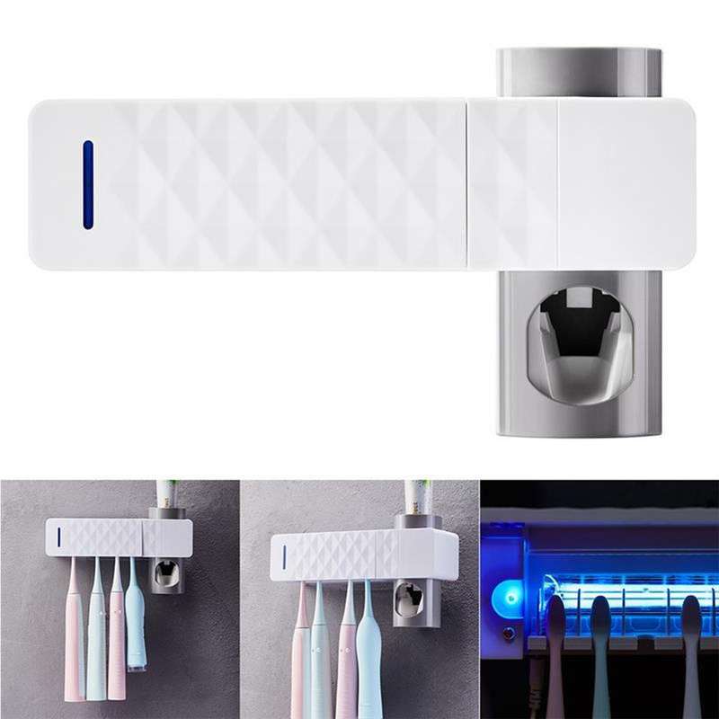 UV Light Ultraviolet Toothbrush Sterilizer Holder Toothpaste Squeezer