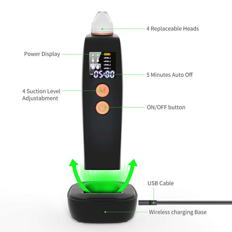 LED Display Electric Remover Blackhead Vacuum Suction Pore Cleaner