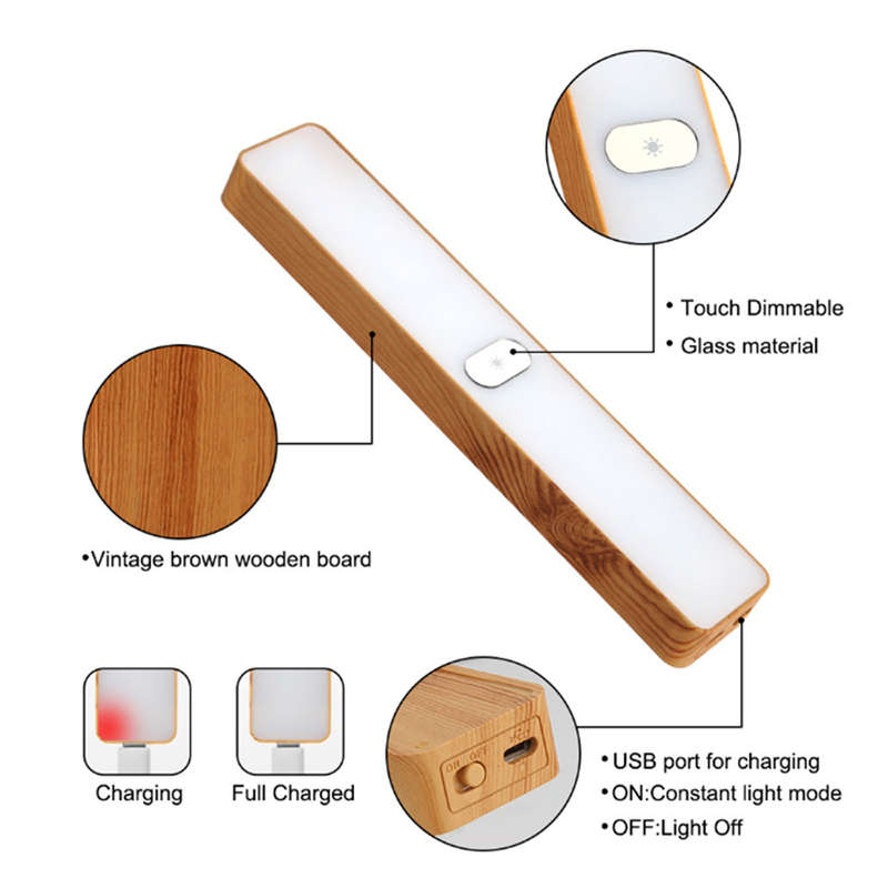 Led Colorful Wood Grain Night Light for Home Camping
