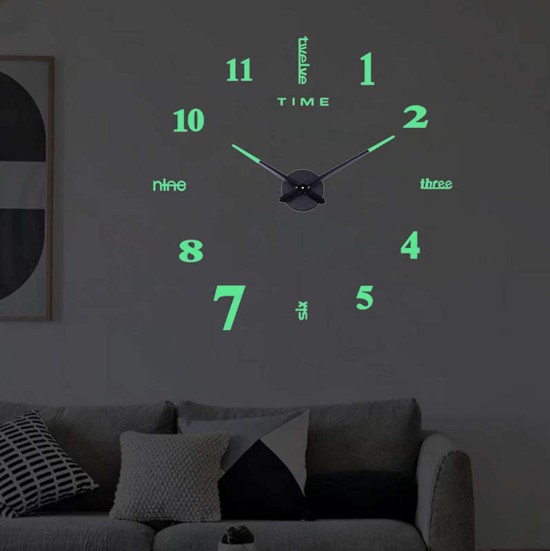 Luminous Large Wall Clock 3D DIY Clock