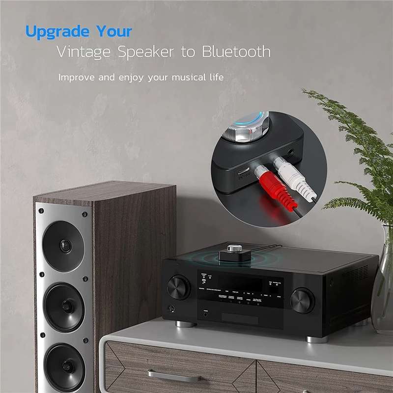 Bluetooth 5.0 Receiver 3D Stereo TF Card  AUX Jack Wireless Adapter