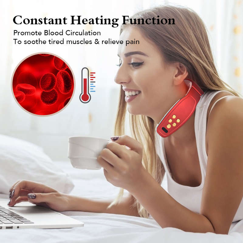 Wireless Heat 3D Pulse Neck Massage Electric Cervical Pain Relief Massager