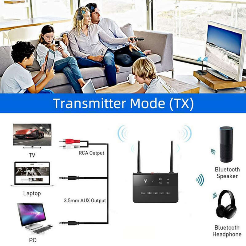 2 in 1 Wireless Bluetooth 5.0 Audio Receiver Transmitter Adapter