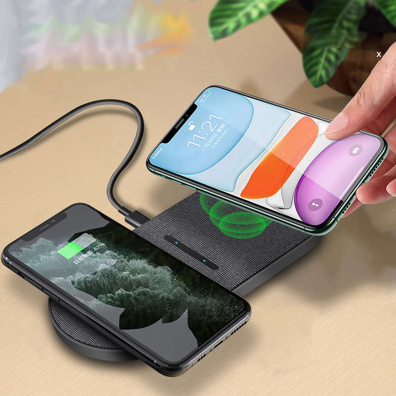 Dual 10W Wireless Charger 2 in 1 Fast Charging Pad for Samsung iPhone