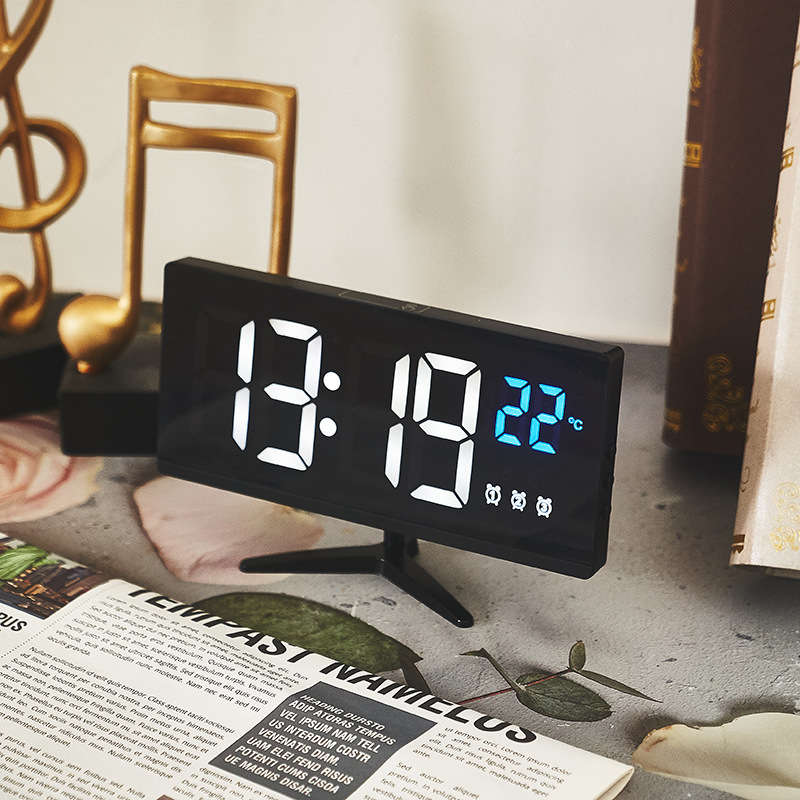 LED Digital Alarm Clock Electronic Desktop Clocks With Temperature Display