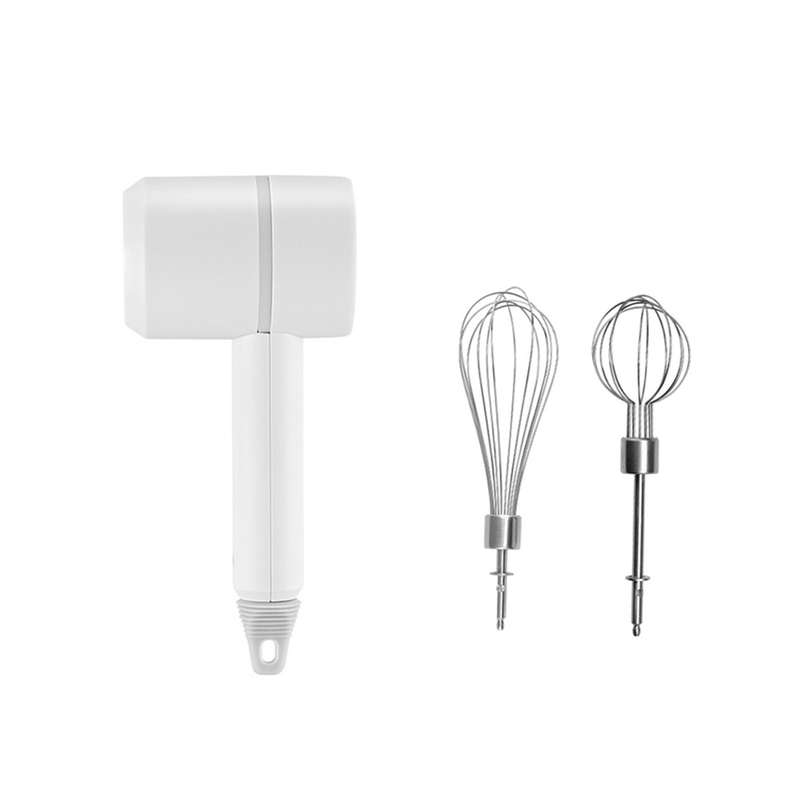 Portable Rechargeable Electric Food Mixer Handheld Blender Milk Frother-White