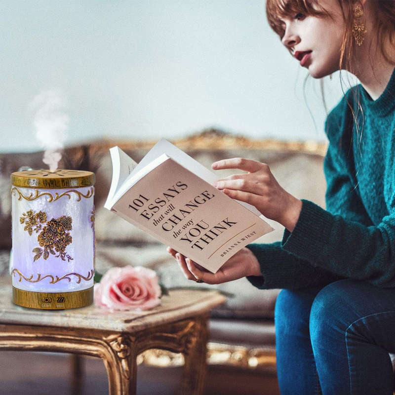 200ml Metal Flower Essential Oil Diffuser with 7 Color Changing Lights
