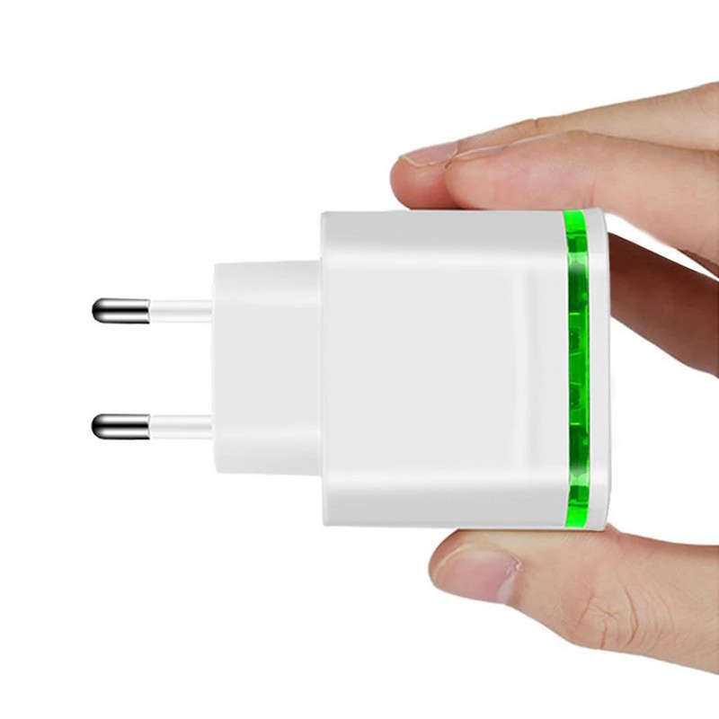 4A Quick Charger EU Plug 4-Port USB Charge Adapter Wall Charger- White