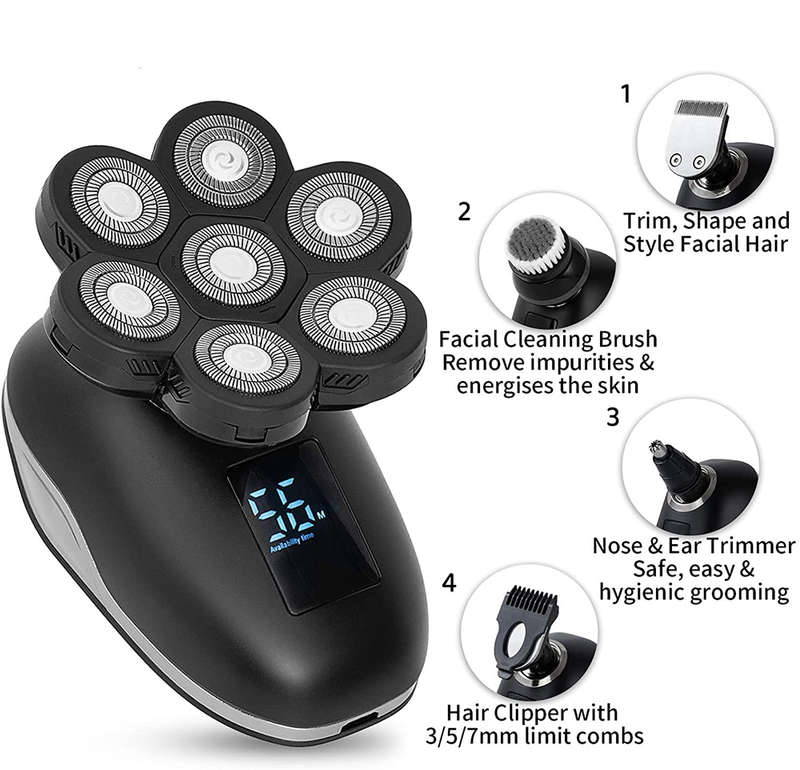 5 In 1 7 Floating Heads Beard Nose Ear Hair Trimmer Electric Shaver