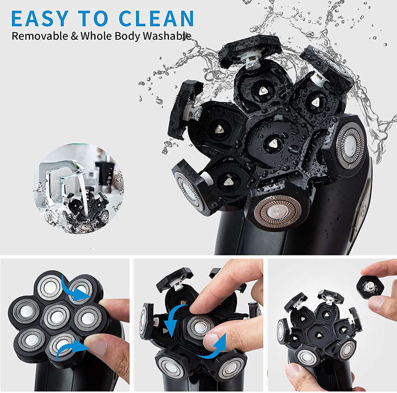 5 In 1 7 Floating Heads Beard Nose Ear Hair Trimmer Electric Shaver