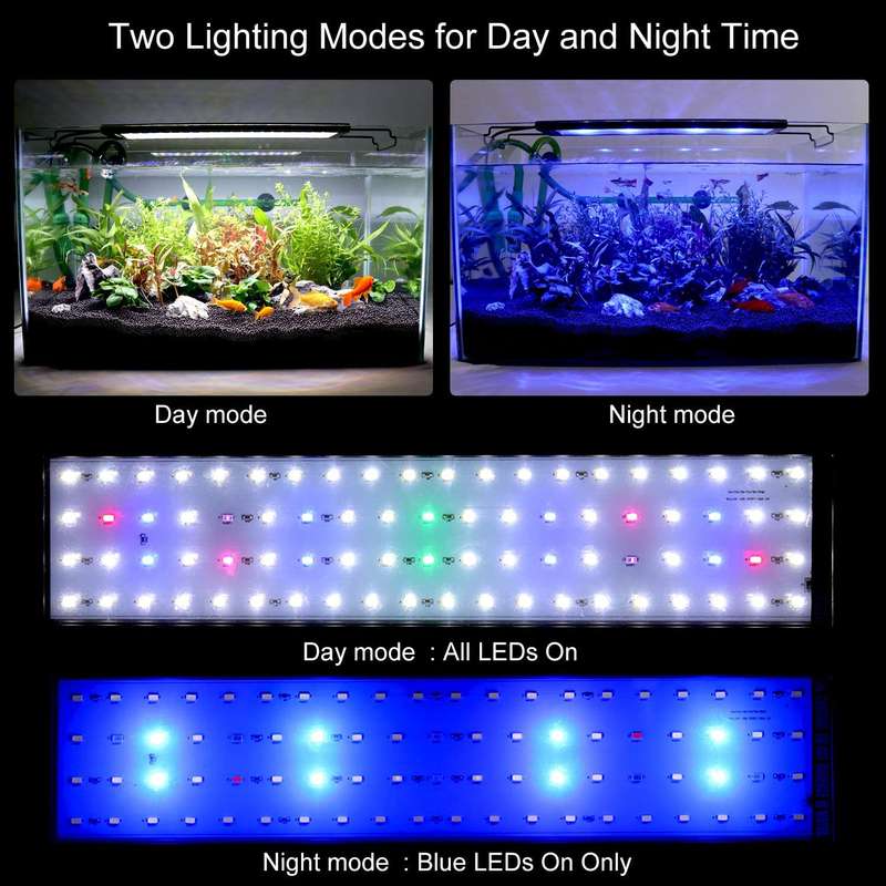 LED Aquarium Light Multi-Color Full Spectrum Aquatic Grow Lighting Lamp