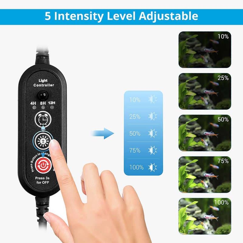Waterproof LED Fish Tank Lights RGB Aquarium Lights with Timer Control