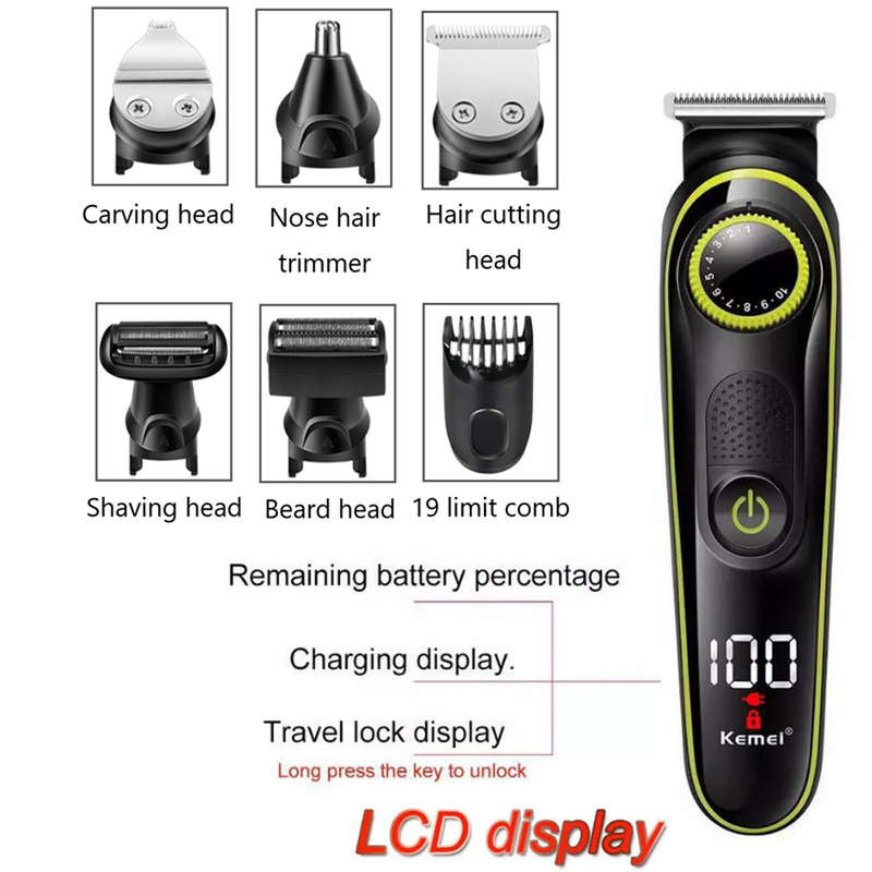 5 in 1 Electric Hair Clipper Shaver Razor Nose Trimmer Grooming Kit