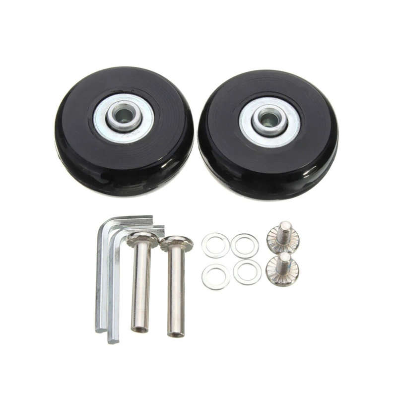 2 Piece Luggage Suitcase Replacement Rubber Wheels Repair Swivel Caster