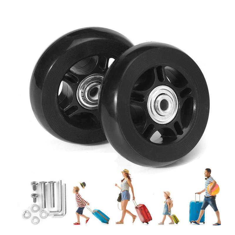 2 Piece Luggage Suitcase Replacement Rubber Wheels Repair Swivel Caster