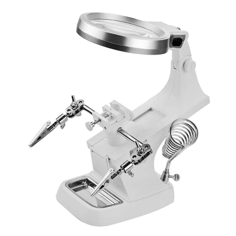 3X 4.5X LED Light Helping Hands Magnifier Station