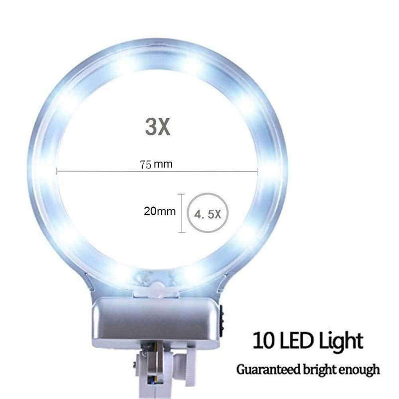 3X 4.5X LED Light Helping Hands Magnifier Station