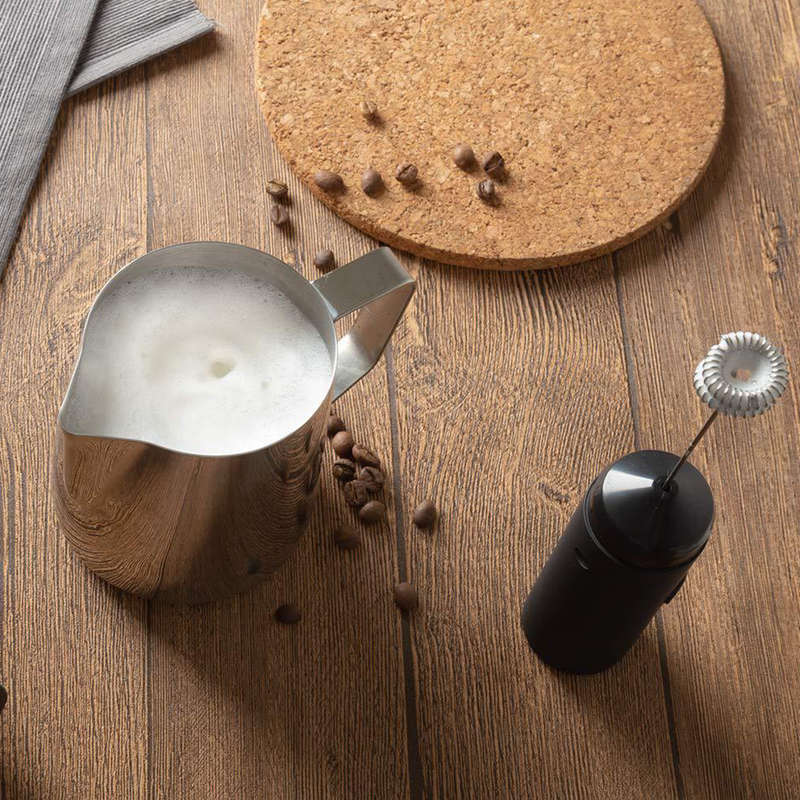 Electric Handheld Foam Maker & Drink Mixer with Double Spring