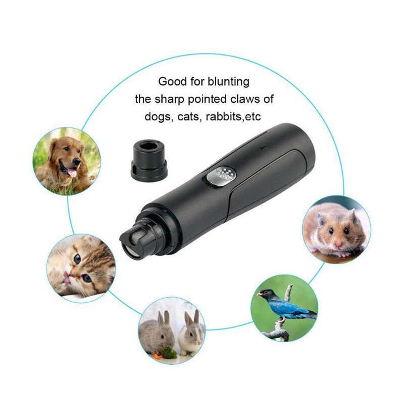 Portable Multifunction USB Electric Low Noise Pet Nail Grinder - Black