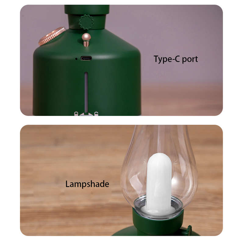 Vintage Lamp Humidifier Desk Humidifier Air Purifying Diffuser with Lights