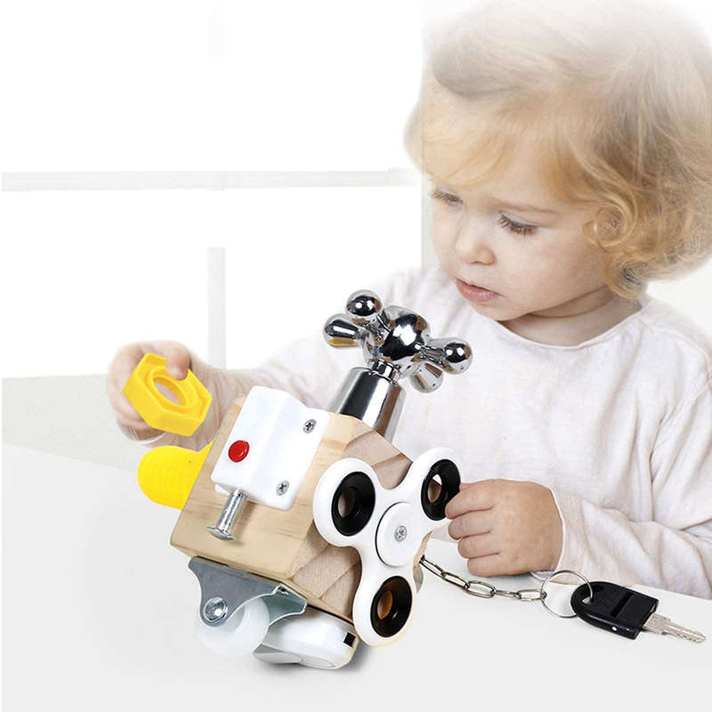 Fidget Toy Cube Busy Cube Busy Activity Cube for Travel Toddlers Baby Kids