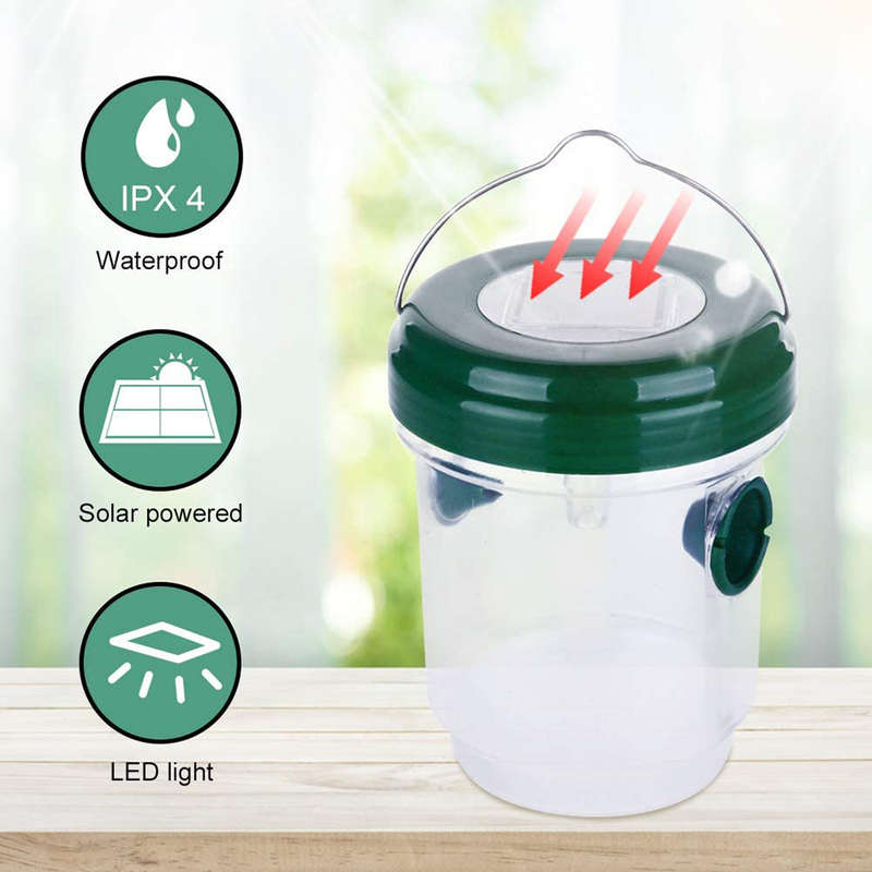 Solar Wasp Traps Solar Powered Wasp Catcher Reusable Bee Catcher Outdoor