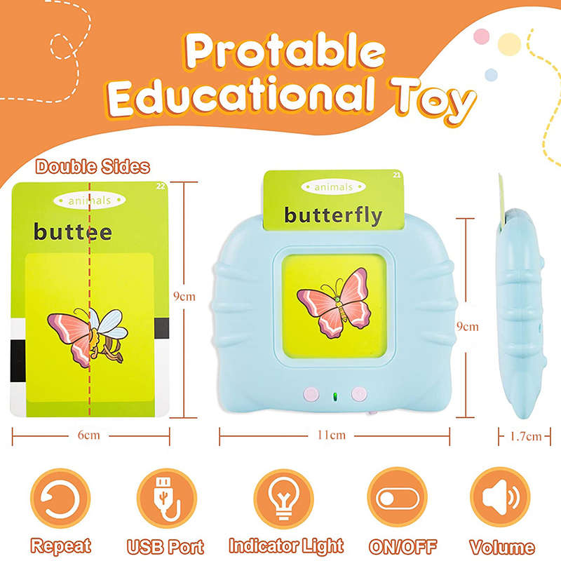 Cards Early Education Device Flash Cards Learning Toys-Blue