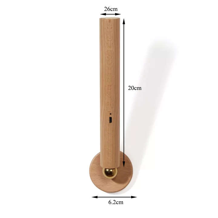 Rotatable Wooden Wall Lamp Magnetic Detachable Wall Mounted Torch Light