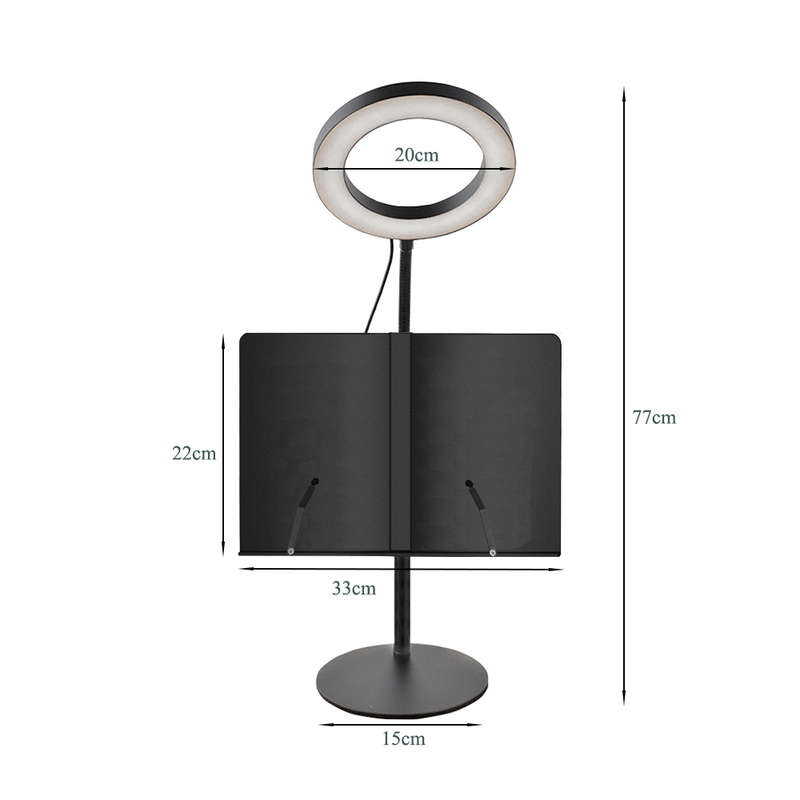 Hands Free Book Stand Stand Holder with Clips and LED Light for Reading