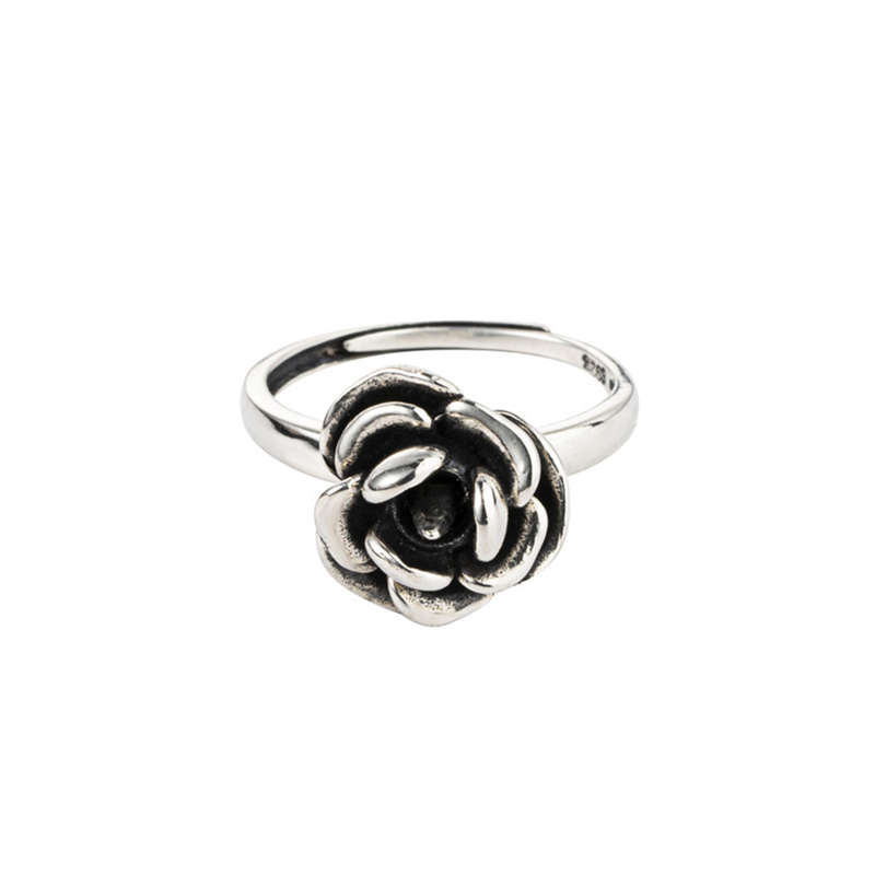 Rose Flower Shape Self Defense Ring Adjustable Open Ring
