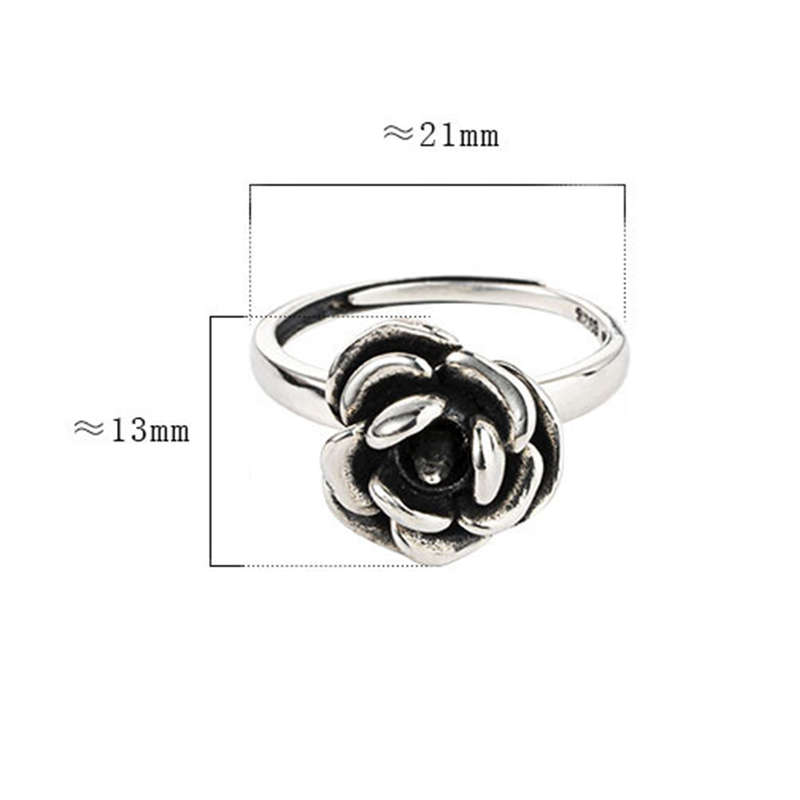 Rose Flower Shape Self Defense Ring Adjustable Open Ring