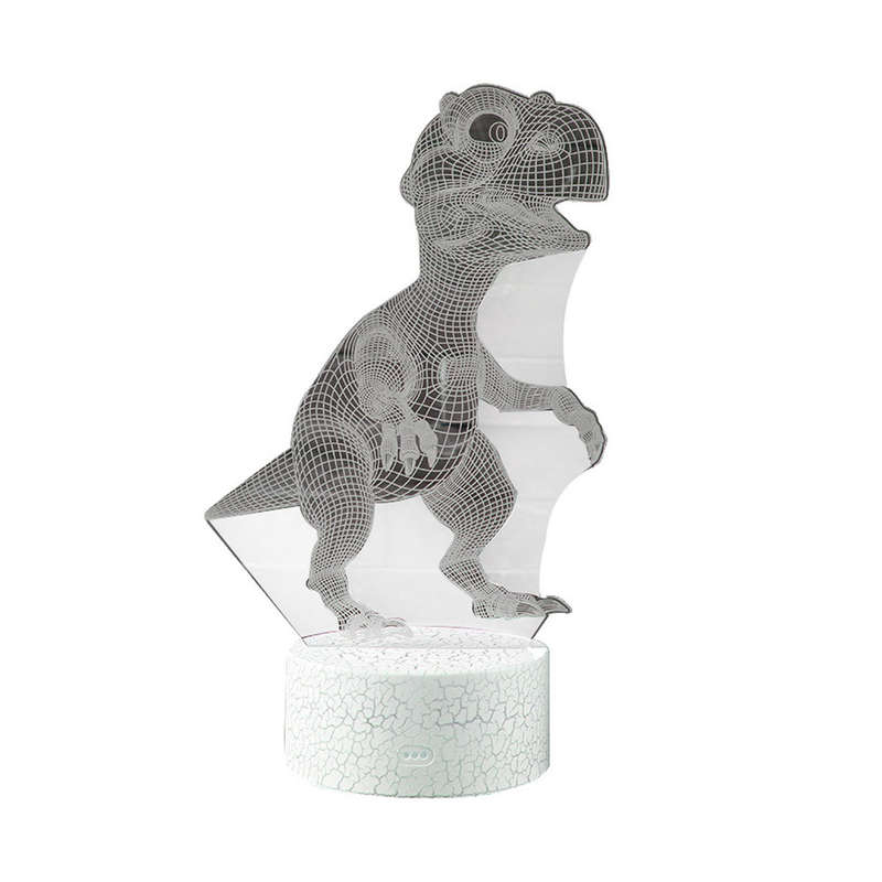 3D LED Dinosaur Raptor Optical Illusion Lamps Touch Colors Changing Light