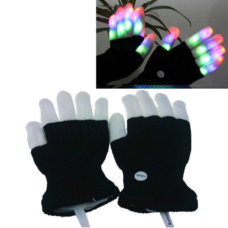 LED Colorful Flashing Finger Lighting Gloves for Light Show