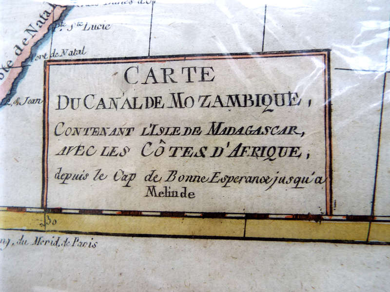 Antique 1768 map Carte Du Canal De Mozambique. Ref. MP-12