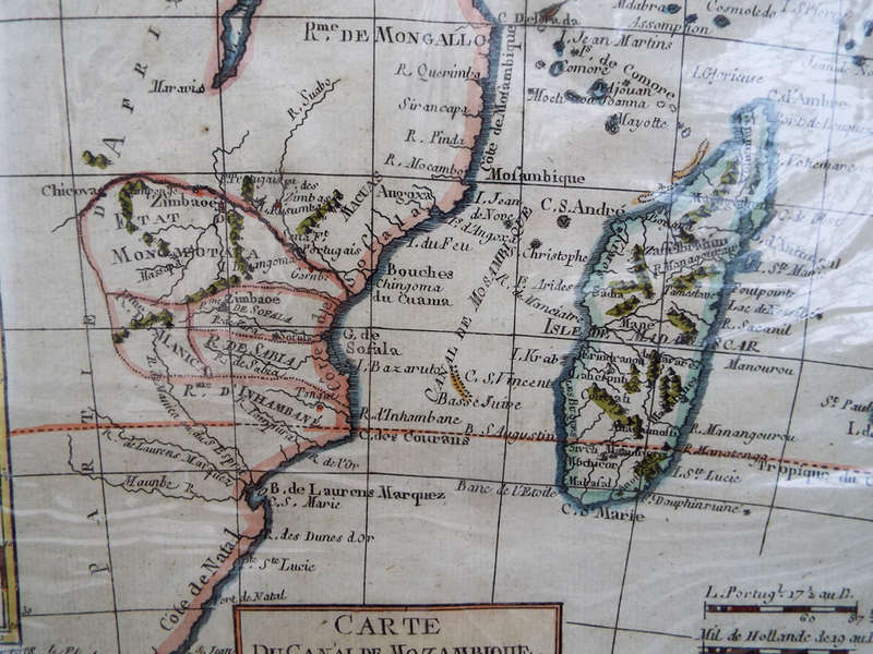 Antique 1768 map Carte Du Canal De Mozambique. Ref. MP-12