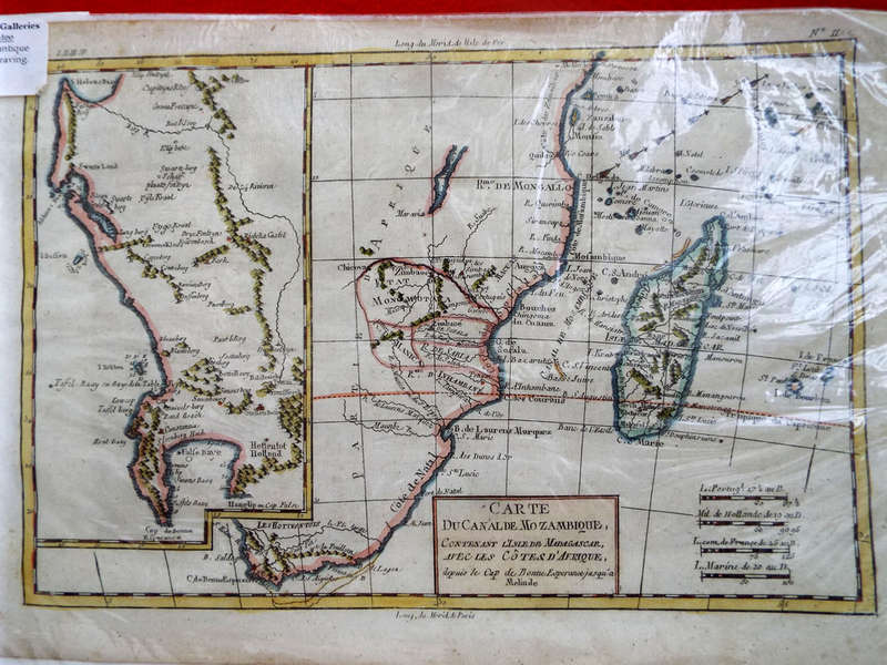 Antique 1768 map Carte Du Canal De Mozambique. Ref. MP-12
