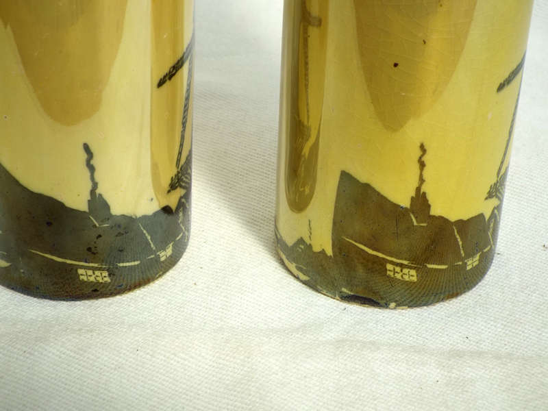 A pair of Art Nouveau Royal Staffordshire+Wilkinson cylinder vases 1907-1910 Ref. OR.52