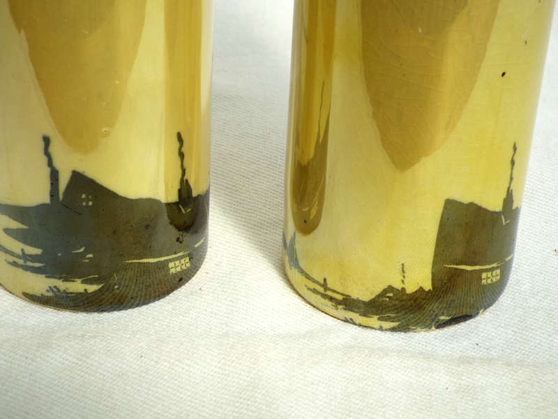 A pair of Art Nouveau Royal Staffordshire+Wilkinson cylinder vases 1907-1910 Ref. OR.52