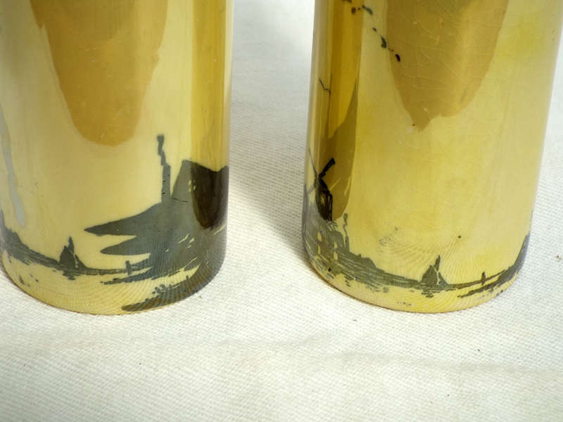 A pair of Art Nouveau Royal Staffordshire+Wilkinson cylinder vases 1907-1910 Ref. OR.52